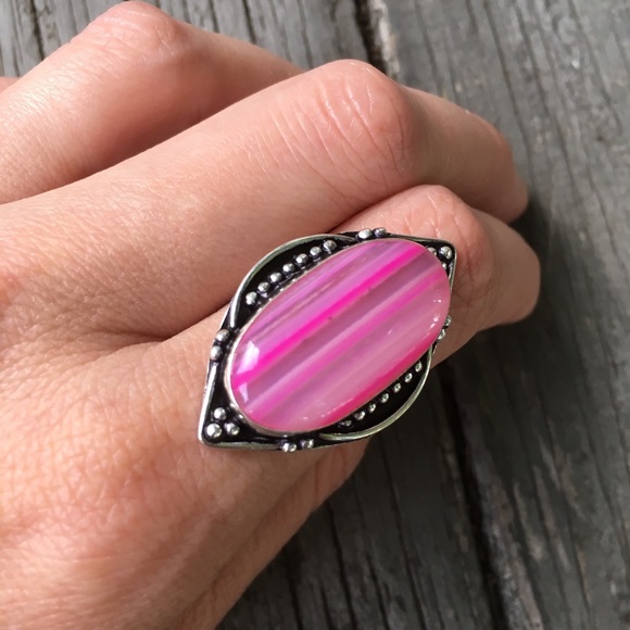 Jewelry - Sterling Pink Stone Ring